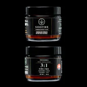 "Ritual Drops Soothe topical balm containing 2250mg CBD and 750mg THC in a 30g wellness-focused cannabinoid balm."