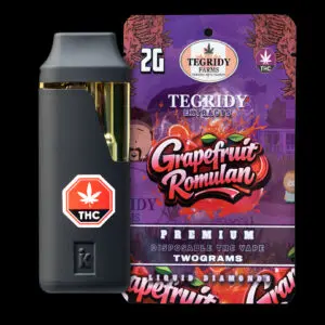 Pure Flavour. Premium Performance. Discover the bold citrus complexity of the Tegridy Extracts Grapefruit Romulan Liquid Diamonds Disposable Vape. Crafted with high-purity Liquid Diamonds, this premium 2G all-in-one disposable is engineered to deliver rich terpene flavour, exceptionally smooth vapour, and dependable performance in a convenient rechargeable device. Inspired by the unmistakable profile of Grapefruit Romulan, this premium disposable delivers a vibrant combination of juicy grapefruit, sweet citrus, earthy pine, and subtle herbal spice. Every inhale showcases rich terpene expression and smooth, consistent vapour, creating a flavour-forward experience from the first draw to the last. Featuring premium hardware, a rechargeable battery, and precision-engineered airflow, every Tegridy Extracts disposable is designed to maximize flavour while highlighting the purity and potency of Liquid Diamonds. Premium Features 💎 High-Purity Liquid Diamonds 🔋 Rechargeable 2G Disposable Device 🌿 Premium Cannabis-Derived Terpenes ⚡ Smooth & Consistent Vapour Production 🇨🇦 Crafted for Canadian Cannabis Consumers Cultivar Profile Strain: Grapefruit Romulan (Hybrid) Terpene Notes: 🍊 Juicy grapefruit 🍋 Bright citrus zest 🌲 Earthy pine 🌿 Herbal spice finish Crafted for Every Session Tegridy Extracts combines premium Liquid Diamonds with dependable disposable hardware to create a vaping experience focused on flavour, consistency, and quality. Designed for consumers who appreciate rich terpene expression and premium cannabis extracts, every device delivers smooth performance in a convenient all-in-one format. ⚠️ For adult use only. Recharge using the manufacturer's recommended charging cable. Dispose of electronic devices responsibly after use.