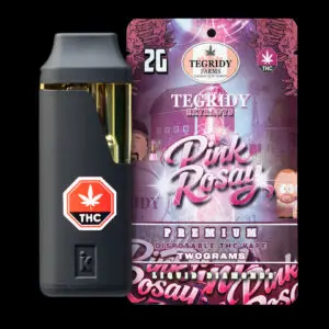 "Tegridy Extracts Pink Rosay 2g Liquid Diamonds disposable vape featuring premium cannabis extract in a rechargeable all-in-one device."