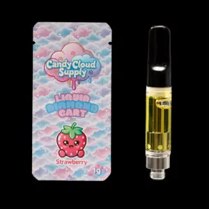 Candy Cloud Supply Strawberry Liquid Diamonds delivers ripe strawberry, sweet candy, mixed berry, and sugary flavour in a premium 1g 510-thread vape cartridge.
