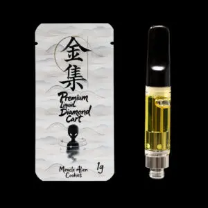 Gold Collective Miracle Alien Cookies Liquid Diamonds pairs premium liquid diamonds with creamy citrus, sweet vanilla, earthy herbs, and subtle diesel notes in a premium 1g 510-thread vape cartridge.