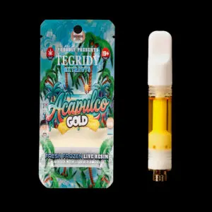 Tegridy Extracts Acapulco Gold Sativa Fresh Frozen Live Resin + Liquid Diamonds Full Ceramic Vape Cartridge 1G