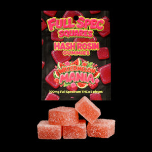 Full Spec Squares Watermelon Mania Hash Rosin Gummies 500mg (5 x 100mg)