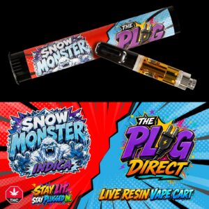 The Plug Direct Snow Monster Indica Live Resin Vape Cartridge 1G
